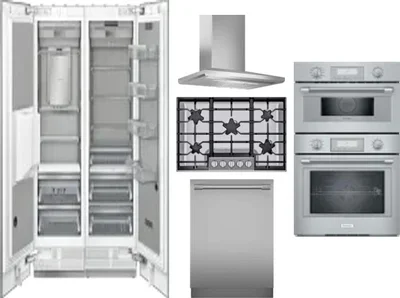 6 Piece Package Includes Refrigerator, Freezer, Cooktop, Wall Oven, Hood And Dishwasher