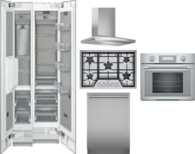6 Piece Package Includes Refrigerator, Freezer, Cooktop, Wall Oven, Hood And Dishwasher