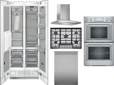 6 Piece Package Includes Refrigerator, Freezer, Cooktop, Wall Oven, Hood And Dishwasher