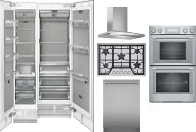 6 Piece Package Includes Refrigerator, Freezer, Cooktop, Wall Oven, Hood And Dishwasher