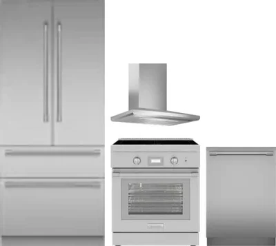 4 Piece Package Includes Refrigerator, Range, Hood And Dishwasher