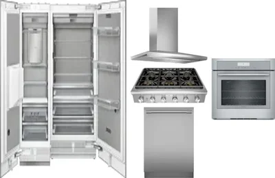 6 Piece Package Includes Refrigerator, Freezer, Cooktop, Wall Oven, Hood And Dishwasher