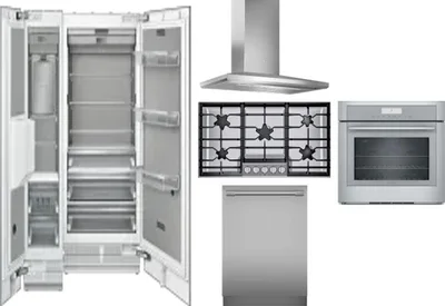 6 Piece Package Includes Refrigerator, Freezer, Cooktop, Wall Oven, Hood And Dishwasher