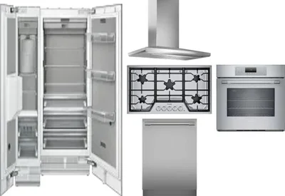 6 Piece Package Includes Refrigerator, Freezer, Cooktop, Wall Oven, Hood And Dishwasher