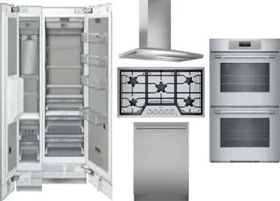 6 Piece Package Includes Refrigerator, Freezer, Cooktop, Wall Oven, Hood And Dishwasher
