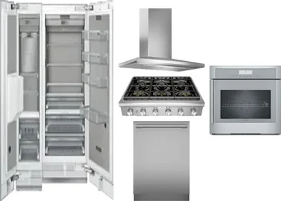 6 Piece Package Includes Refrigerator, Freezer, Cooktop, Wall Oven, Hood And Dishwasher