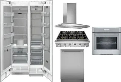 6 Piece Package Includes Refrigerator, Freezer, Cooktop, Wall Oven, Hood And Dishwasher