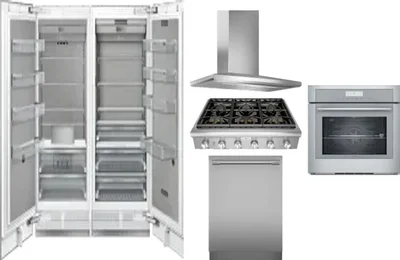 6 Piece Package Includes Refrigerator, Freezer, Cooktop, Wall Oven, Hood And Dishwasher