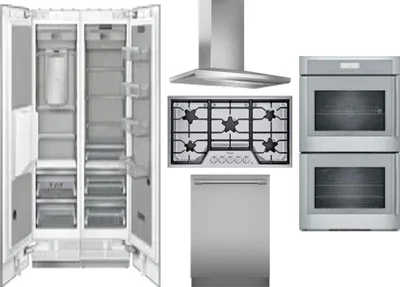 6 Piece Package Includes Refrigerator, Freezer, Cooktop, Wall Oven, Hood And Dishwasher