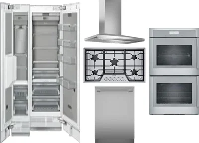 6 Piece Package Includes Refrigerator, Freezer, Cooktop, Wall Oven, Hood And Dishwasher