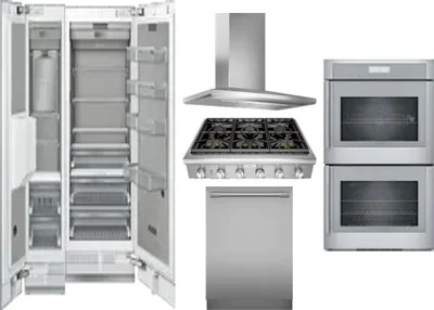 6 Piece Package Includes Refrigerator, Freezer, Cooktop, Wall Oven, Hood And Dishwasher