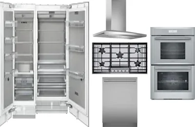 6 Piece Package Includes Refrigerator, Freezer, Cooktop, Wall Oven, Hood And Dishwasher