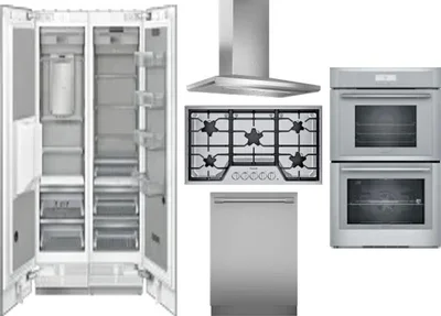 6 Piece Package Includes Refrigerator, Freezer, Cooktop, Wall Oven, Hood And Dishwasher