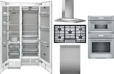 6 Piece Package Includes Refrigerator, Freezer, Cooktop, Wall Oven, Hood And Dishwasher