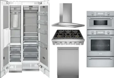 6 Piece Package Includes Refrigerator, Freezer, Cooktop, Wall Oven, Hood And Dishwasher
