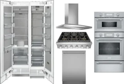 6 Piece Package Includes Refrigerator, Freezer, Cooktop, Wall Oven, Hood And Dishwasher