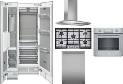 6 Piece Package Includes Refrigerator, Freezer, Cooktop, Wall Oven, Hood And Dishwasher