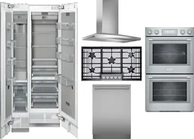 6 Piece Package Includes Refrigerator, Freezer, Cooktop, Wall Oven, Hood And Dishwasher