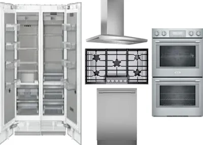 6 Piece Package Includes Refrigerator, Freezer, Cooktop, Wall Oven, Hood And Dishwasher