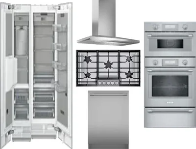 6 Piece Package Includes Refrigerator, Freezer, Cooktop, Wall Oven, Hood And Dishwasher