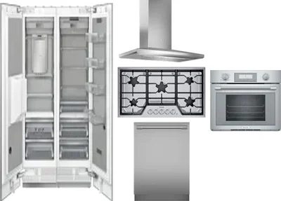 6 Piece Package Includes Refrigerator, Freezer, Cooktop, Wall Oven, Hood And Dishwasher