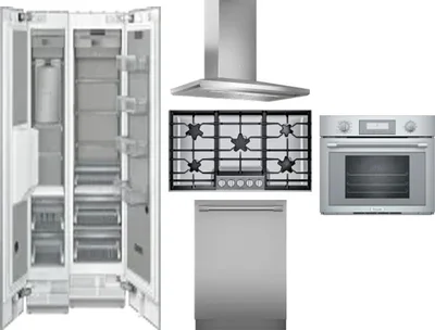 6 Piece Package Includes Refrigerator, Freezer, Cooktop, Wall Oven, Hood And Dishwasher