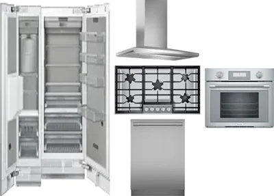 6 Piece Package Includes Refrigerator, Freezer, Cooktop, Wall Oven, Hood And Dishwasher