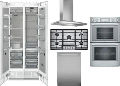 6 Piece Package Includes Refrigerator, Freezer, Cooktop, Wall Oven, Hood And Dishwasher