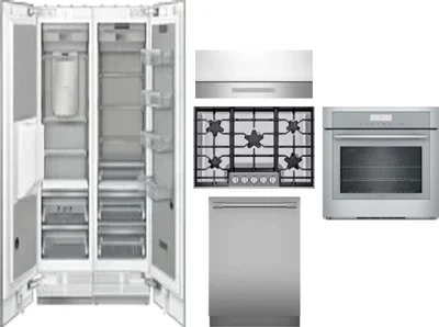 6 Piece Package Includes Refrigerator, Freezer, Cooktop, Wall Oven, Hood And Dishwasher