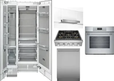 6 Piece Package Includes Refrigerator, Freezer, Cooktop, Wall Oven, Hood And Dishwasher