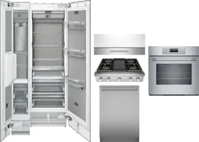 6 Piece Package Includes Refrigerator, Freezer, Cooktop, Wall Oven, Hood And Dishwasher
