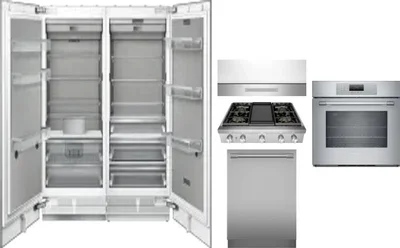 6 Piece Package Includes Refrigerator, Freezer, Cooktop, Wall Oven, Hood And Dishwasher