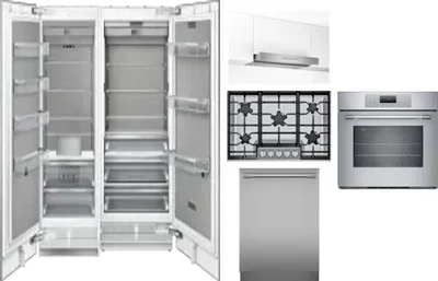6 Piece Package Includes Refrigerator, Freezer, Cooktop, Wall Oven, Hood And Dishwasher