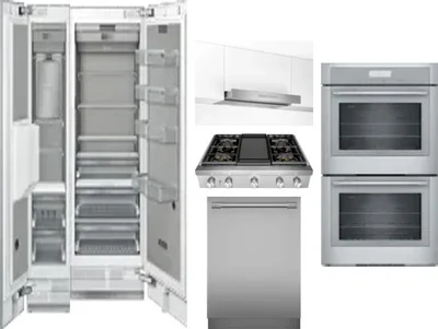 6 Piece Package Includes Refrigerator, Freezer, Cooktop, Wall Oven, Hood And Dishwasher