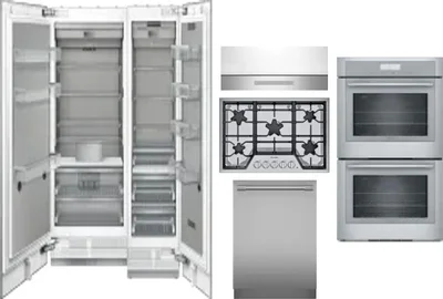 6 Piece Package Includes Refrigerator, Freezer, Cooktop, Wall Oven, Hood And Dishwasher