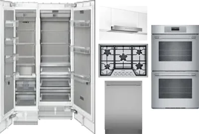 6 Piece Package Includes Refrigerator, Freezer, Cooktop, Wall Oven, Hood And Dishwasher