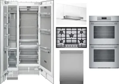 6 Piece Package Includes Refrigerator, Freezer, Cooktop, Wall Oven, Hood And Dishwasher