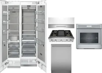 6 Piece Package Includes Refrigerator, Freezer, Cooktop, Wall Oven, Hood And Dishwasher
