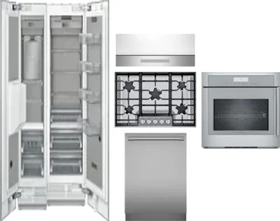 6 Piece Package Includes Refrigerator, Freezer, Cooktop, Wall Oven, Hood And Dishwasher