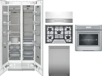 6 Piece Package Includes Refrigerator, Freezer, Cooktop, Wall Oven, Hood And Dishwasher