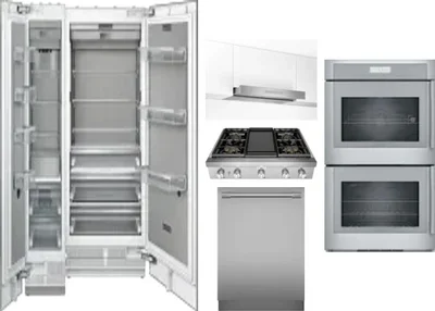 6 Piece Package Includes Refrigerator, Freezer, Cooktop, Wall Oven, Hood And Dishwasher