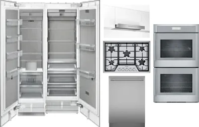 6 Piece Package Includes Refrigerator, Freezer, Cooktop, Wall Oven, Hood And Dishwasher