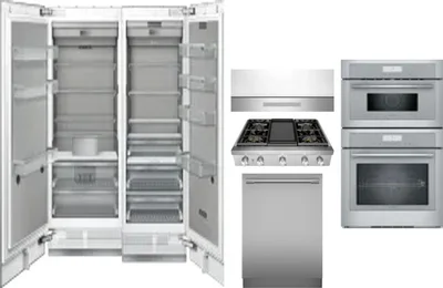 6 Piece Package Includes Refrigerator, Freezer, Cooktop, Wall Oven, Hood And Dishwasher