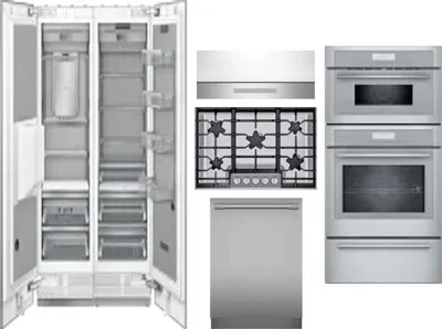 6 Piece Package Includes Refrigerator, Freezer, Cooktop, Wall Oven, Hood And Dishwasher
