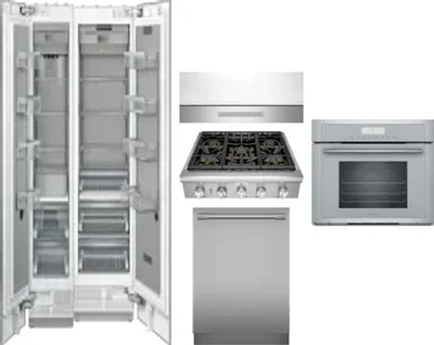 6 Piece Package Includes Refrigerator, Freezer, Cooktop, Wall Oven, Hood And Dishwasher