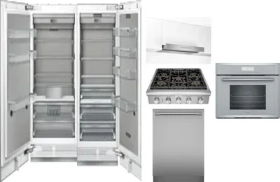 6 Piece Package Includes Refrigerator, Freezer, Cooktop, Wall Oven, Hood And Dishwasher