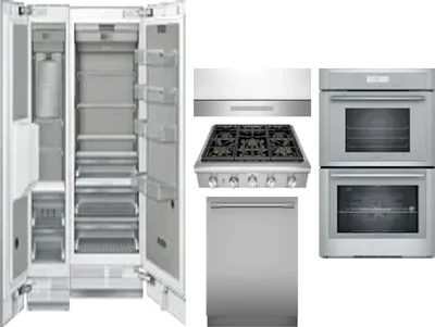 6 Piece Package Includes Refrigerator, Freezer, Cooktop, Wall Oven, Hood And Dishwasher