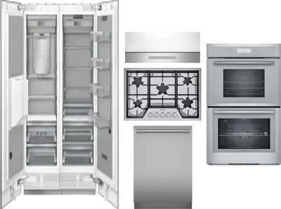 6 Piece Package Includes Refrigerator, Freezer, Cooktop, Wall Oven, Hood And Dishwasher