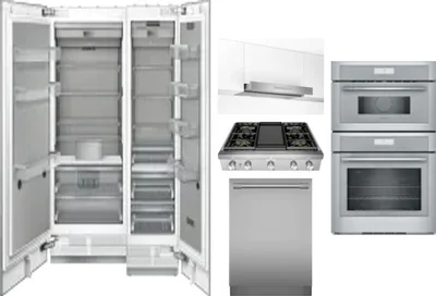 6 Piece Package Includes Refrigerator, Freezer, Cooktop, Wall Oven, Hood And Dishwasher