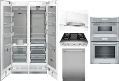 6 Piece Package Includes Refrigerator, Freezer, Cooktop, Wall Oven, Hood And Dishwasher